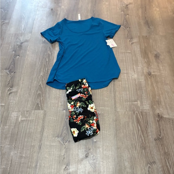 Lularoe outfit new with tag classic med solid blue os leggings - Picture 1 of 2